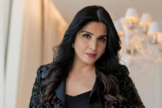 Maheep Kapoor at a public event speaking about Fabulous Lives of Bollywood Wives.